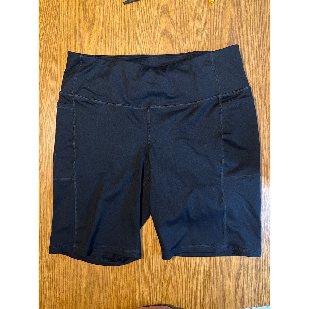 Torrid Active Black High-Rise Bike Shorts with Side Pockets - Size 1 / 1X